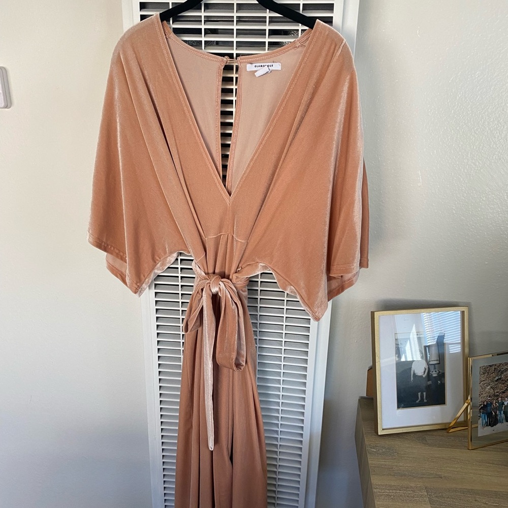 Cream velvet maxi dress